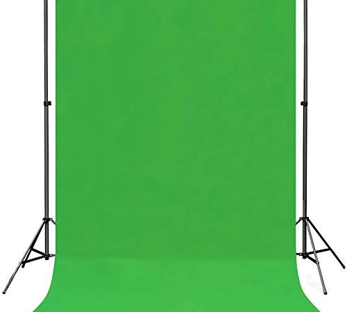 AIIKES 5X7FT Green Backdrop Cloth Photographic Cutout Portrait Screen Backdrops Green Cloth Backdrop for Video and TV Foldable Muslin Background for Video and Video