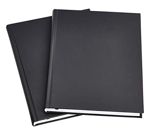 Amazon Basics Professional Journal, 10.5X7.5 inches, Black, 2-Pack