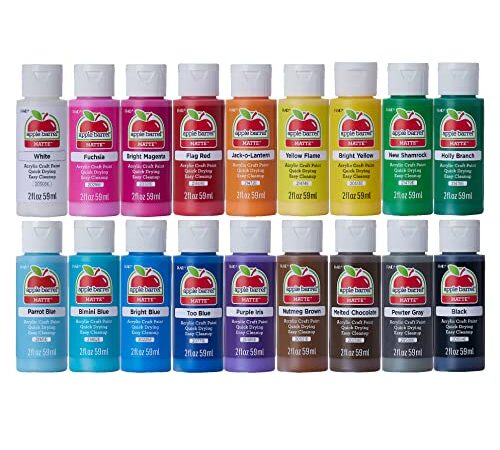 Apple Barrel Acrylic Paint Set, 18 Piece (2-Ounce), PROMOABI