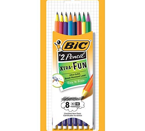 BiC PGEP81-BLK PGEP81 Xtra Fun Graphite Pencils Black No. 2 HB, 8-Pack