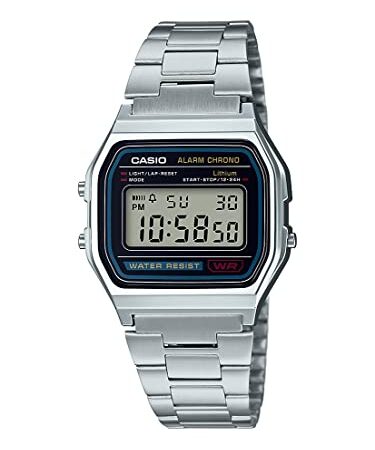 Casio Men's A158W-1 Classic Digital Stainless Steel Bracelet Watch