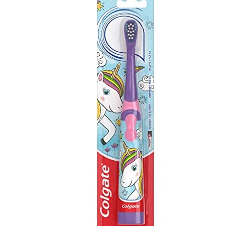 Colgate Kids Electric Battery Powered Toothbrush for Ages 3+, Extra Soft, Unicorn