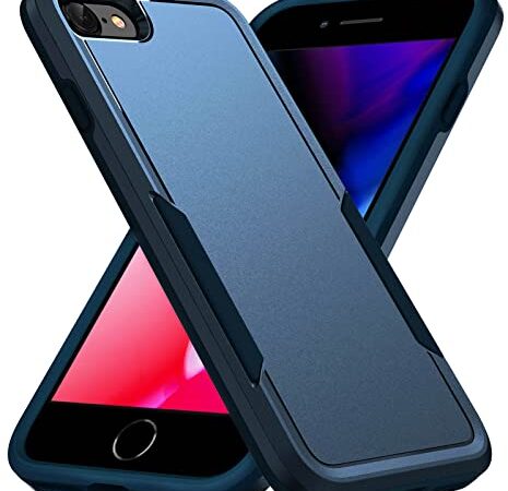 Compatible for iPhone SE 2022 Case,iPhone 8 Case,iPhone 7 Case,iPhone SE 2020 Case,6/6S Case,Hard Back & Soft TPU Dual Layer,Slim Cover,Anti-Scratch,Full Body Shockproof Protective (Blue)