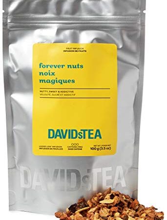 DAVIDsTEA Forever Nuts Loose Leaf Tea, Premium Herbal Tea with Almonds, Apples and Beetroot, 100 g / 3.5 oz