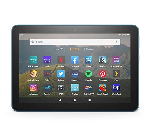 Fire HD 8 tablet, 8" HD display, 32 GB, latest model (2020 release), designed for portable entertainment, Twilight Blue