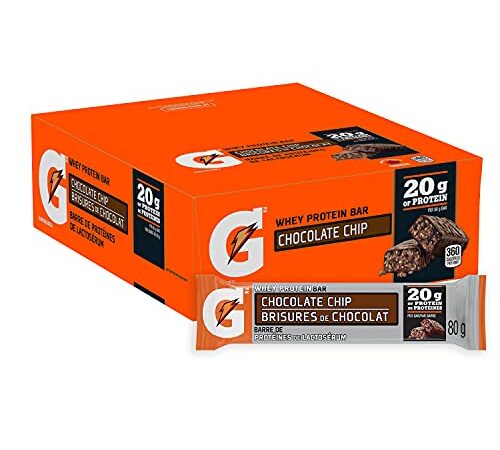 Gatorade Whey Protein Bar, Chocolate Chip (12 Bars x 80g), 960g