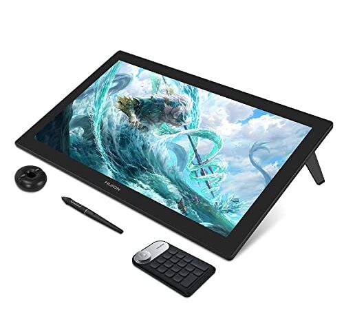 HUION KAMVAS Pro 24 4K Drawing Pen Display Graphics Monitor Full Laminated IPS 140% sRGB Battery-Free Stylus 8192 Pen Pressure Tilt with Adjustable Stand and KD100 Mini Keydial- 23.8inch