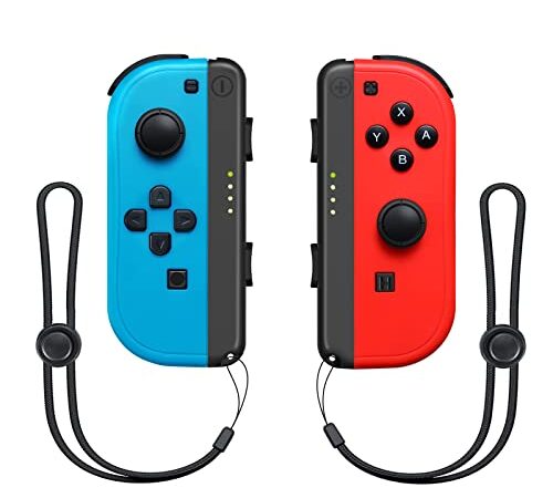 Joypad Controller Compatible with Switch Controller Joy-Pads with Grip Hand,Switch Controllers Supports Wake-up Function (Red and Blue)