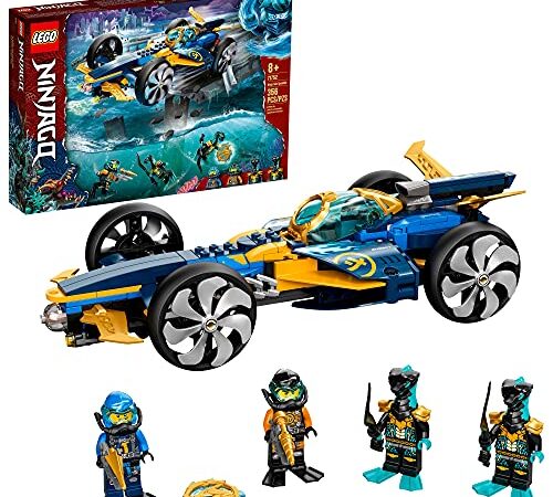 LEGO NINJAGO Ninja Sub Speeder 71752 Building Kit; Amphibious Car Toy with NINJAGO Cole and Jay Minifigures; New 2021 (356 Pieces)