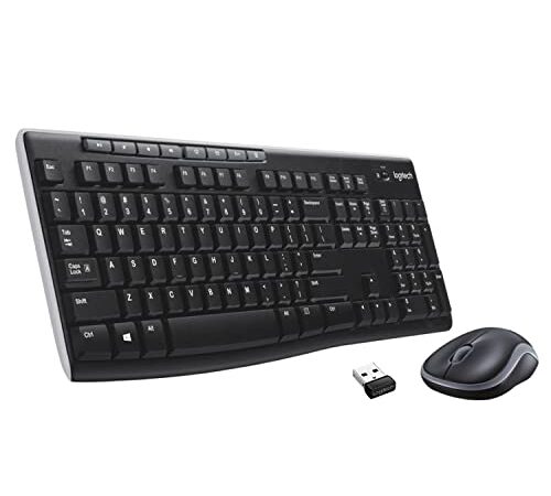 Logitech MK270 Wireless Keyboard and Mouse Combo for Windows, 2.4 GHz Wireless, Compact Mouse, 8 Multimedia and Shortcut Keys, 2-Year Battery Life, for PC, Laptop