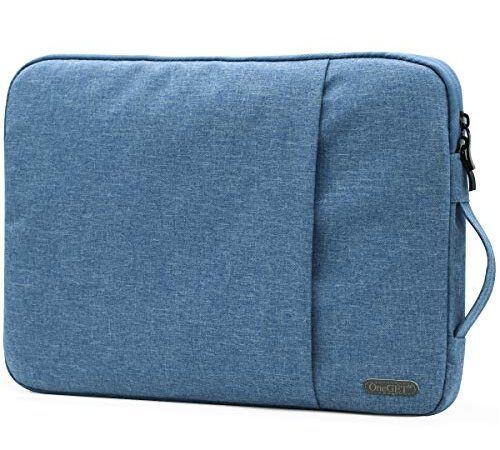 OneGET Laptop Sleeve Case Compatible with MacBook Pro 15-15.6 inch MacBook Pro Retina 2012-2015,Notebook,Polyester Vertical Watercolor Flower Bag with Pocket(15-15.6Inch, Blue)