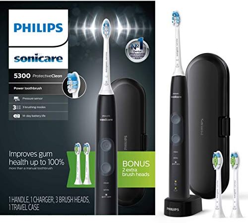 Philips Sonicare ProtectiveClean 5300 Rechargeable Electric Power Toothbrush, Black, HX6423/34