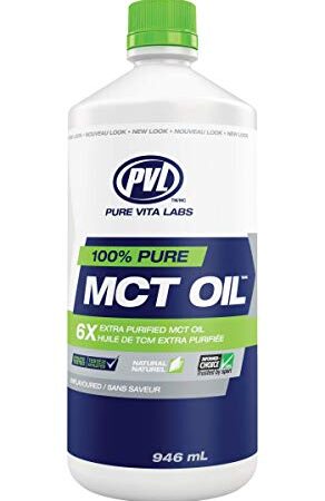 PVL 100% Pure MCT Oil – #1 100% Keto-Friendly Oil – Low Carb Friendly – Sugar-Free – Fat Burner for Men and Women – 946 mL – Unflavoured