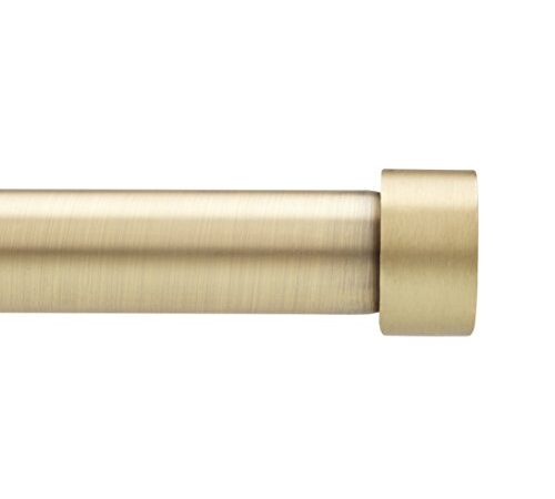 Umbra Cappa, ¾” Adjustable Curtain Rod for Windows – 36 to 66” Drapery Rod, Brass