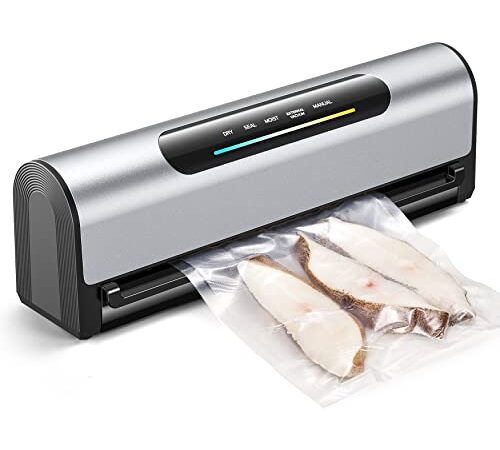 Vacuum Sealer Machine, 95kPa food saver vacuum sealer set, seal a meal vacuum sealer machine with 5 modes to Storage freshness,One Touch Operation Food Vacuum Sealer with LED Indicator Bar & 5 Vacuum Seal Bags