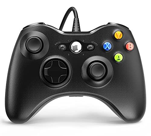 Wired Controller for Xbox 360, YAEYE Game Controller for 360 with Dual-Vibration Turbo Compatible with Xbox 360/360 Slim and PC Windows 7,8,10,11