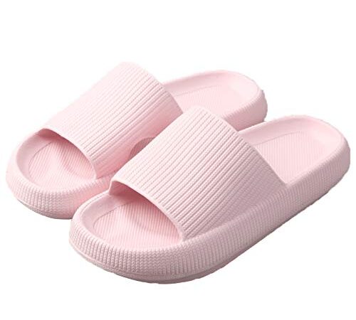 Womens Pillow Slides Slippers, Ultra-Soft Thick Soled Sandals for Home Bathroom, Quick Drying Shower Pillow Slides Cloud Shoes(US4.5-US10.5) (6.5-7.5, Pink, numeric_6_point_5)