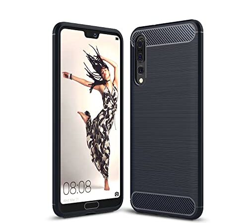 YUNXIASW Shockproof Series Huawei P20 Pro Case Cover 2021 [Military Grade Drop Tested] [Upgraded Nano Material] Matte Case with Soft TPU Bumper, Protective Case for Huawei P20 Pro 【Navy】