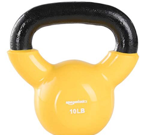 Amazon Basics Vinyl Kettlebell - 10 Pounds, Light Orange