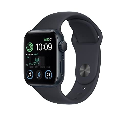 Apple Watch SE (2nd Gen) [GPS 40mm] Smart Watch w/Midnight Aluminium Case with Midnight Sport Band. Fitness Tracker, Blood Oxygen & ECG Apps, Always-On Retina Display, Water-Resistant