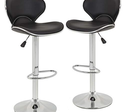 Bar Stools Counter Height Adjustable Swivel Barstool Set Of 2 With Back PU Leather Kitchen Counter Stools Dining Chairs