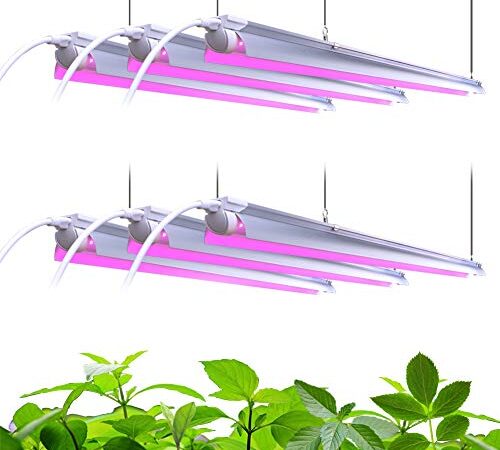 Barrina LED Grow Light, 252W(6 x 42W) 4ft T8, Full Spectrum Grow Light Strip, V-Shape with Reflector Combo, Linkable Design, Plant Lights for Indoor Plants,Hydroponic,Greenhouse, 6-Pack