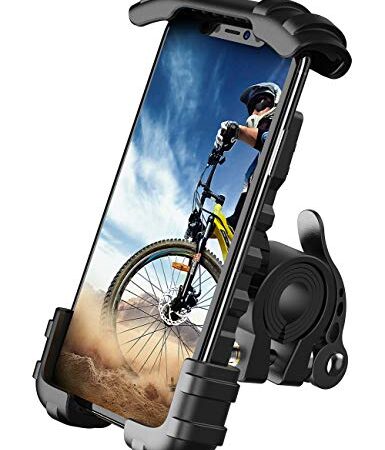 Bike Phone Mount, Motorcycle Phone Holder - Lamicall Motorcycle Bicycle Cell Phone Mount Clamp for Handlebar, Cycling Motorcycle Accessory Mounts for iPhone 12 Mini 11 Pro Max X 9 8 S, Samsung Galaxy S20, S10, S9, A71, A51 and More 4.7" - 6.8" Smartphone