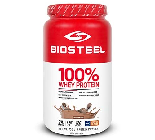 BioSteel 100% Whey Protein Powder, rBGH Hormone Free and Non-GMO Post Workout Formula, Chocolate, 25 Servings