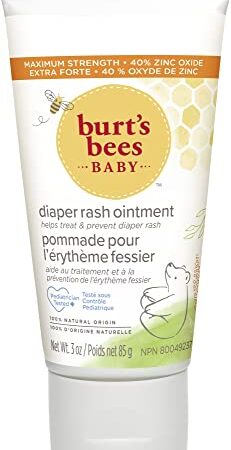 Burt's Bees Baby Diaper Rash Ointment, Maximum Strength, 40% Zinc Oxide, 100% Natural Origin, Pediatrician Tested, 85g