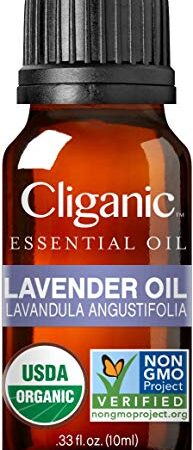 Cliganic USDA Organic Lavender Essential Oil - 100% Pure Natural Undiluted, for Aromatherapy Diffuser | Non-GMO Verified