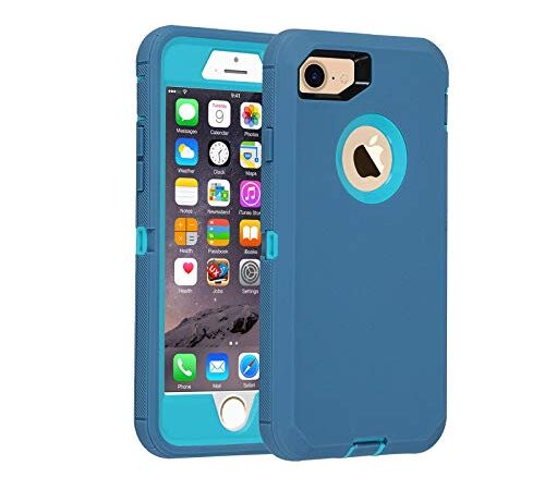 Co-Goldguard Case for iPhone 7/8, [Heavy Duty] 3 in 1 Built-in Screen Protector Cover Dust-Proof Shockproof Drop-Proof Scratch-Resistant Shell for Apple iPhone 7 4.7 inch,Blue