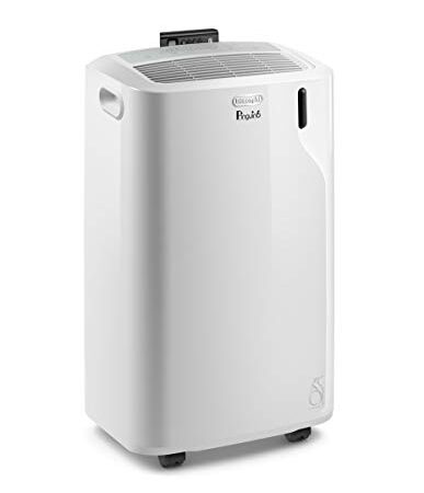 DeLonghi Portable Air Conditioner 11,000 BTU,cool medium rooms up to 400 sq ft,compact design,powerful cooling,AC Unit for room,dehumidifier,fan,programmable,window venting kit,Eco Friendly Gas,EM360