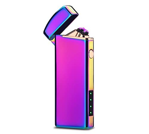 Electric Rechargeable Lighter Arc Plasma USB Lighter Cool Electronic Windproof Infinity Lighter with Slim&Portable Design (Rainbow)