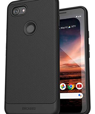 Encased Pixel 3a Case (Thin Armor) Slim Fit Flexible Grip Cover for Google Pixel 3a Phone - Black