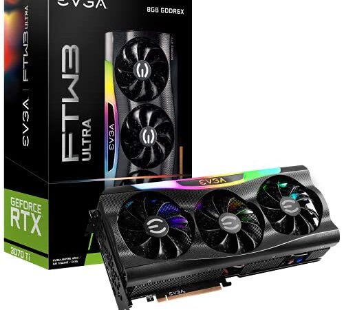 EVGA GeForce RTX 3070 Ti FTW3 Ultra Gaming, 08G-P5-3797-KL, 8GB GDDR6X, iCX3 Technology, ARGB LED, Metal Backplate