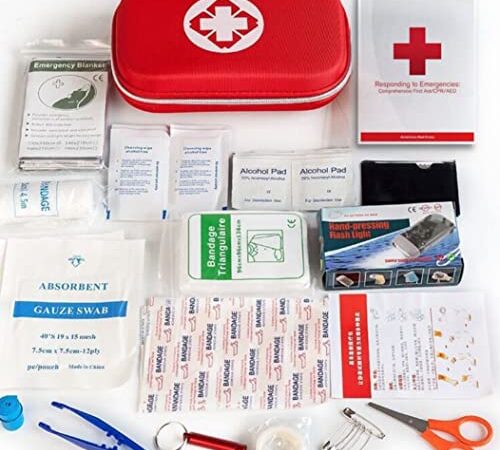 First Aid Kit (172 pcs ) of Essentials, Waterproof Portable Hospital Grade Medical Supplies For Home, Boat, Car, Camping, Travel, Sport, Work, By TRITFIT SPORTS