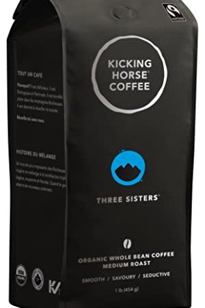 Kicking Horse Coffee, Three Sisters, Medium Roast, Whole Bean, 1 lb - Certified Organic, Fairtrade, Kosher Coffee