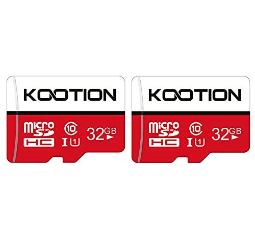 KOOTION 32GB Micro SD Card 2-Pack Class 10 Micro SDHC Card + SD Adapter UHS-I Memory Card Ultra High Speed TF Card, C10, U1, 32 GB