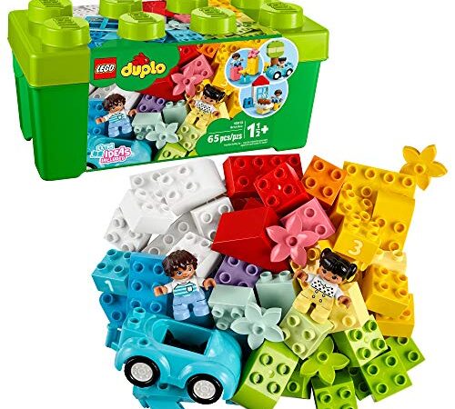 LEGO DUPLO Classic Brick Box 10913 First Set with Storage Box, Great Educational Toy for Toddlers 18 Months and up (65 Pieces)