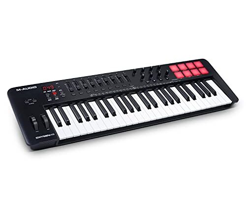 M-Audio Oxygen 49 (MKV) – 49 Key USB MIDI Keyboard Controller With Beat Pads, Smart Chord & Scale Modes, Arpeggiator and Software Suite Included