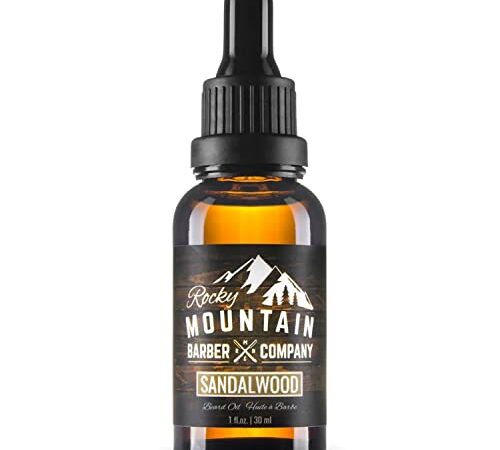 Men’s Sandalwood Beard Oil Made in Canada Featuring Grapeseed Oil, Coconut Oil, Argan Oil By Rocky Mountain Barber Company