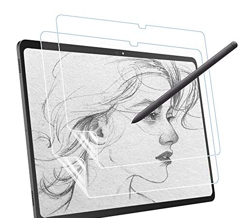 MoKo 2-Pack Like Paper Matte Screen Protector for Samsung Galaxy Tab S8+ 2022/Tab S7 FE/Tab S7+ 12.4", [Like Paper Film Writing for S-Pen] 5G Tablet Anti-Glare PET Film Case-Friendly Screen Protector