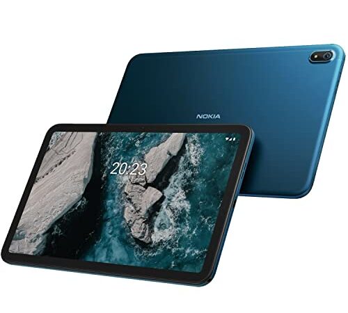 Nokia T20 4G LTE Tablet 64GB + 4GB 10.4" (Not Verizon Boost At&t Cricket CDMA) TA-1394 8200 mAh Dual Camera + (w/Fast Car Charger Bundle) (Ocean Blue)