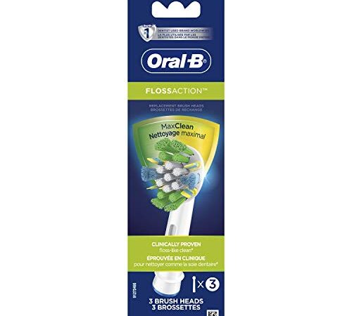 Oral-B FlossAction MaxClean Electric Toothbrush Replacement Brush Heads Refill, 3 Count