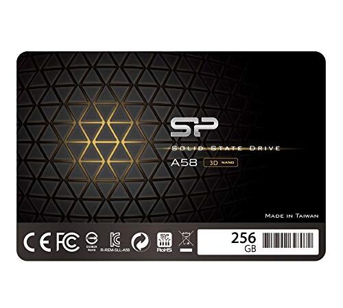 Silicon Power 256GB SSD 3D NAND TLC A58 Performance Boost SATA III 2.5" 7mm (0.28") Internal Solid State Drive (SU256GBSS3A58A25CA)