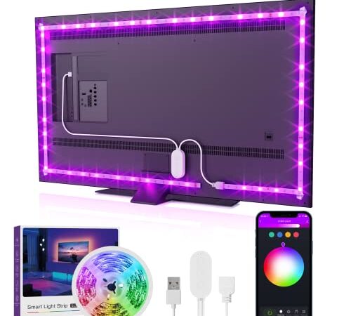 Smart LED Light Strip, 9.6ft TV Backlight WiFi Works with Alexa & Google Assistant, App Control, Music Sync 16 Million RGB Color Changing Dimmable, Home Light Decor, WiFi 2.4Ghz