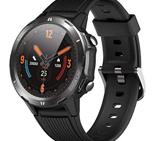 Smart Watch for Men, Mens Watch Heart Rate Sleep Monitor 1.3-inch Screen 12 Sport Modes, 5ATM Waterproof Professional Running Feature Message Remind, Sports Watch Fitness Tracker for Android iOS