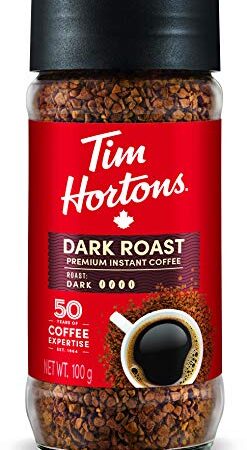 Tim Hortons Dark Roast Instant Coffee, 100% Colombian, 100g Jar