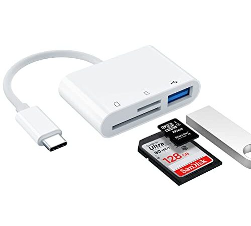 USB C SD Card Reader Adapter, iHoryson USB 3.0 Type C Micro SD TF Card Reader Adapter, 3 in 1 USB C to USB Camera Memory Card Reader Adapter for Pad Pro MacBook and More UBC C Devices