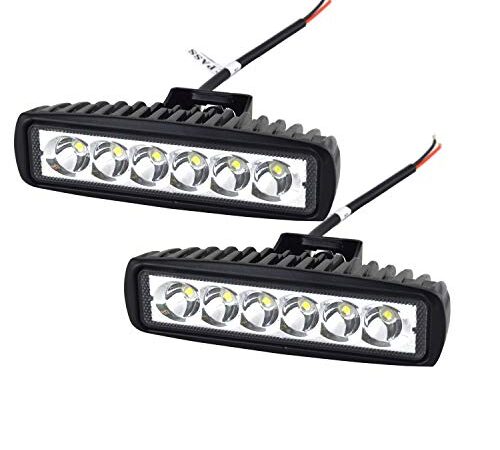 Willpower 2PCS 18W 6inch LED Work Lights Spot Beam Pods Offroad Lights Waterproof Single Row Led Light Bar Driving Fog Lights Back up Light for SUV ATV 4WD Car Truck Tractor Boat Vehicle 12V 24V